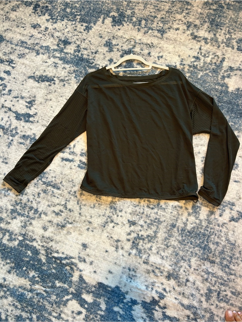 lululemon • Dark Green • Ribbed Long-Sleeve Boatneck Top